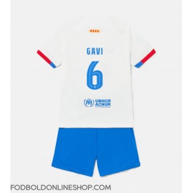 Barcelona Paez Gavi #6 Udebane Trøje Børn 2023-24 Kortærmet (+ Korte bukser)